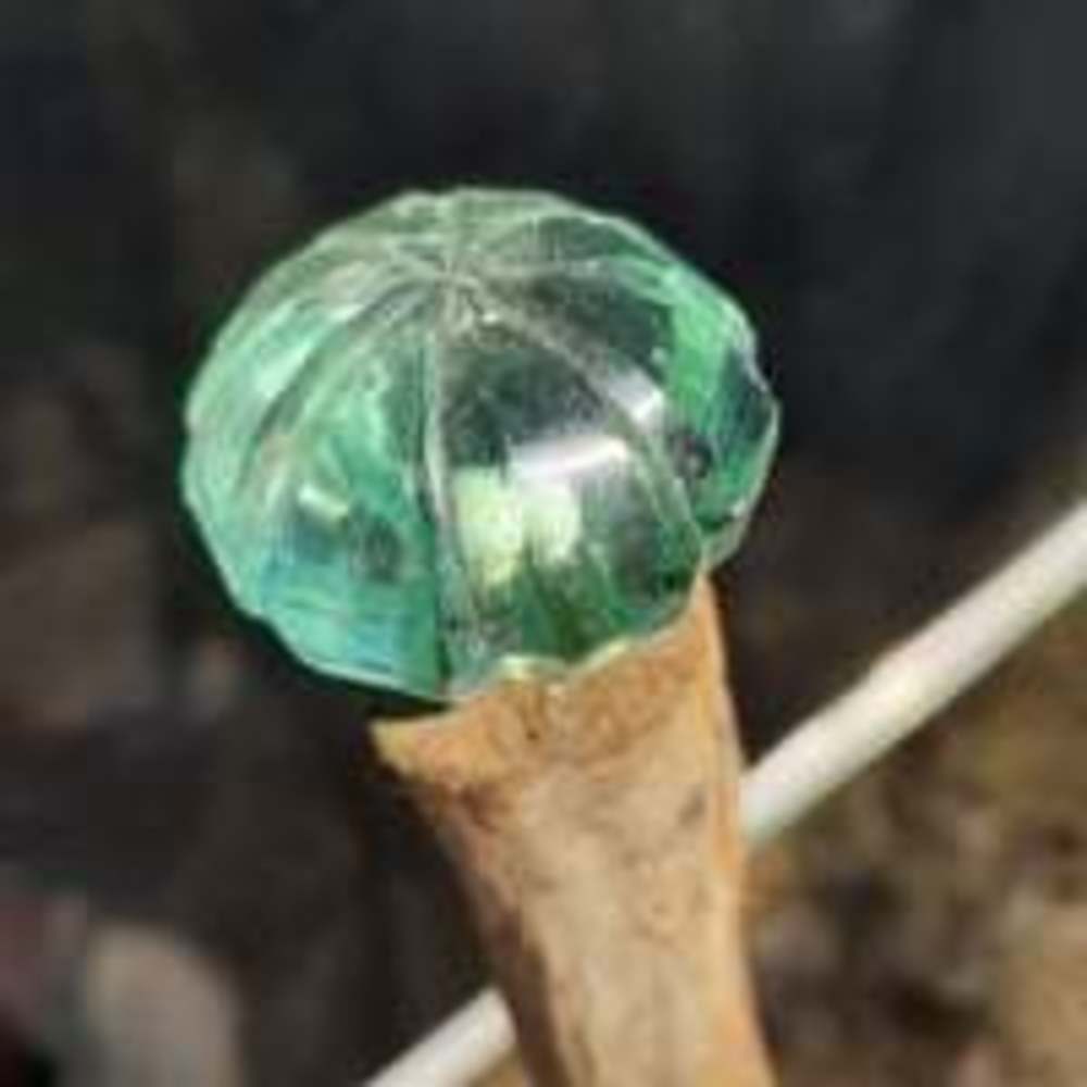 Glass tip handmade walking stick